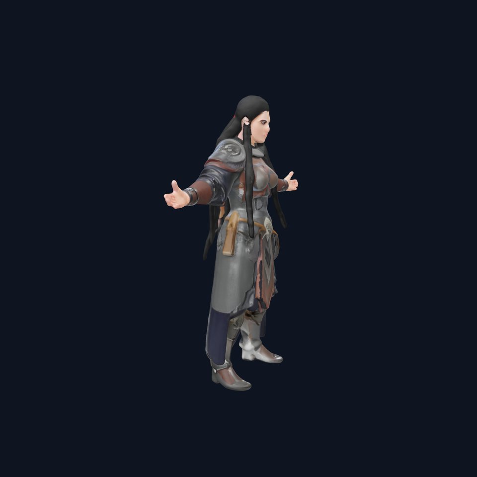 Warrior Princess Rigged and Animated D Character Model